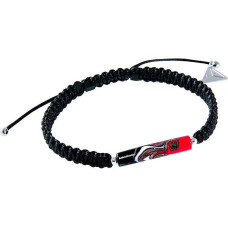 Lampglas Shamballa Red Black partnera rokassprādze ar unikālu Lampglas pērli
