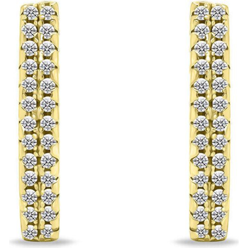 Brilio Silver Eleganti apzeltīti auskari ar cirkoniem EA660Y sBS2679