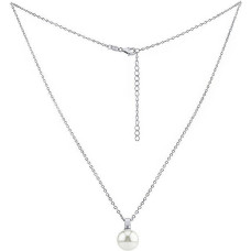 Sudraba kaklarota ar baltu pērli Swarovski ® Crystals 12 mm Silvego LPS061912PSWW
