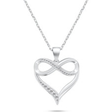 Brilio Silver Delicate silver necklace with zircons NCL122W