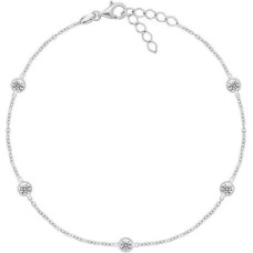 Sudraba kāju rokassprādze ar cirkoniem sievietēm Brilio Silver, ANK106W