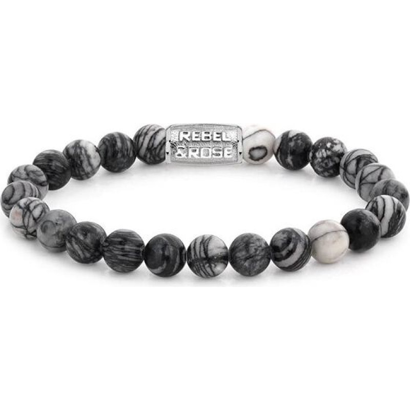 Rebel&Rose Rokassprādze ar pērlītēm Black Wolf RR-80032-S