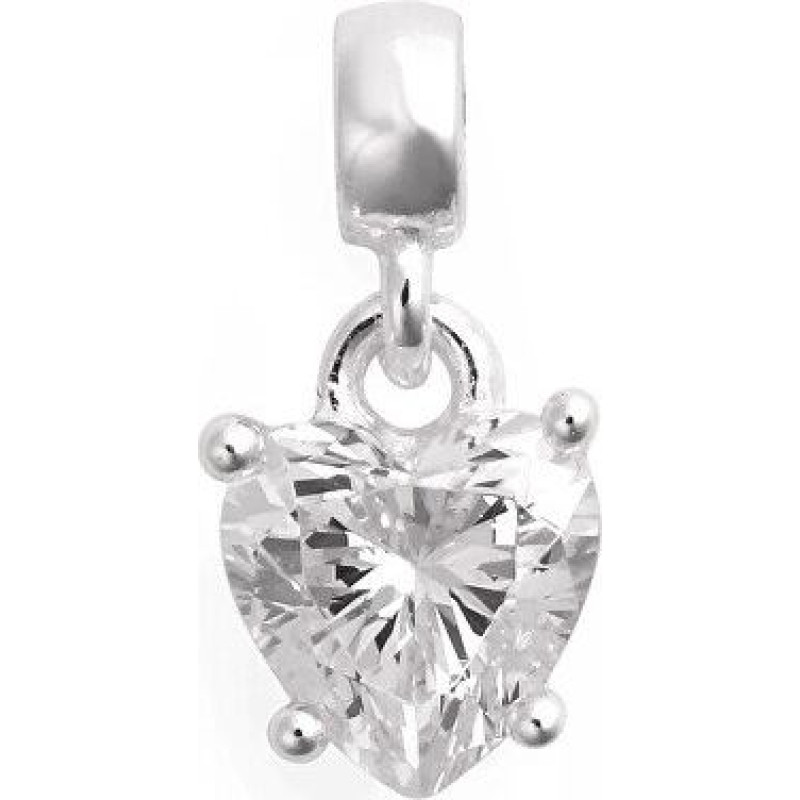 Pendentifs no sudraba ar caurspīdīgiem sirdīšu piekariņiem DW00401049