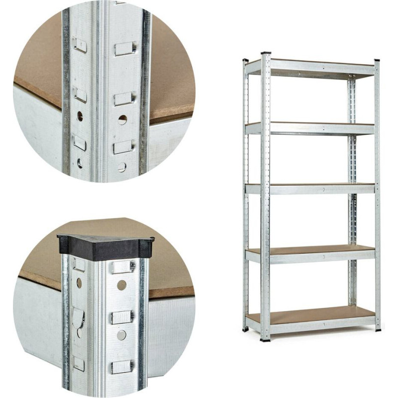 Noliktavas plaukts 180x90x40 cm cinkots tērauds 5 plaukti 875 kg ModernHome