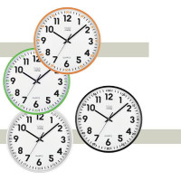 Sienas pulksteņi - LOWELL - 00720V - Baltā saskarne - Zaļā korpusā - 25,5 cm