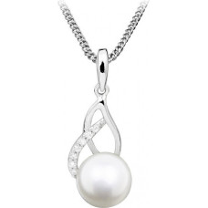 Kaklarota ar pērli un cirkoniem Silver Cat, SC404