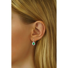 Sudraba auskari ar zaļu Swarovski akmeni Silvego Created Stones, SILVEGO31866G sSL3582
