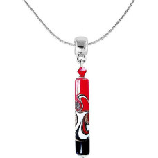 Lampglas Kaislīga kaklarota Red Black ar unikālu Pearl Lampglas NPR12