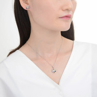MOISS Daudzkrāsains sudraba rotaslietu komplekts ar rhinestones S0000260 (kulons, auskari)
