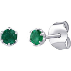 Silvego Sudraba auskari ar dabisku smaragdu 4mm JJJ1032EER sSL3899