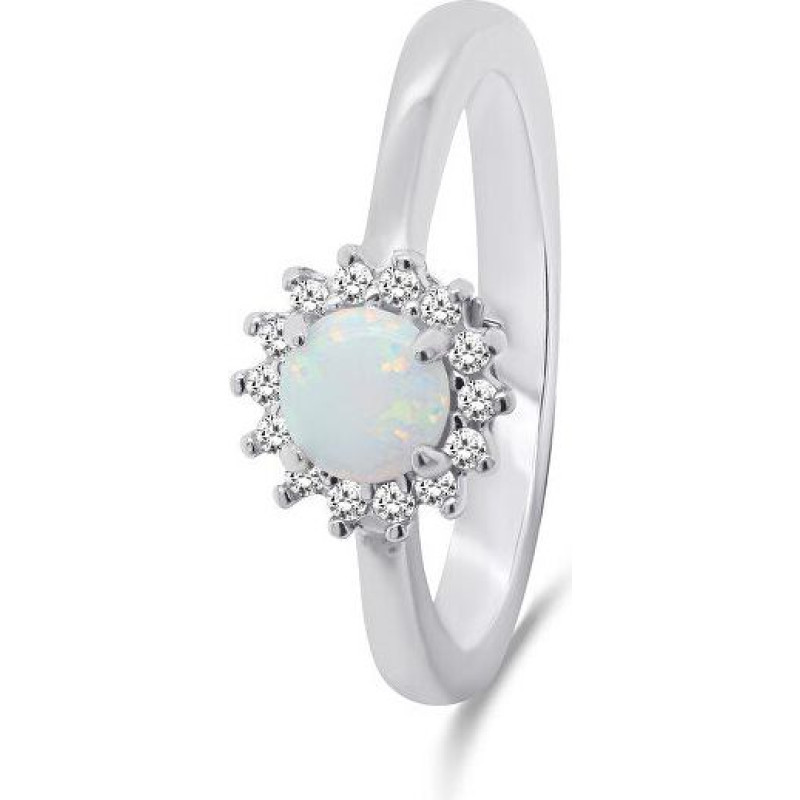 Sudraba gredzens ar opālu un cirkoniem Brilio Silver RI056W