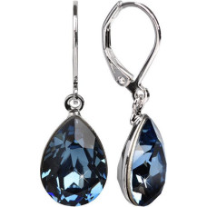 Levien Eleganti auskari ar Pear Denim Blue kristāliem