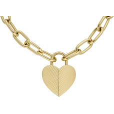 Collier - FOSSIL - JF04656710 - Zelta nerūsējošais tērauds - Sirds kulons - Ankrāžs māksla