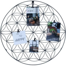 Haes Deco industriālais apaļš metāla sienas plaukts, melns