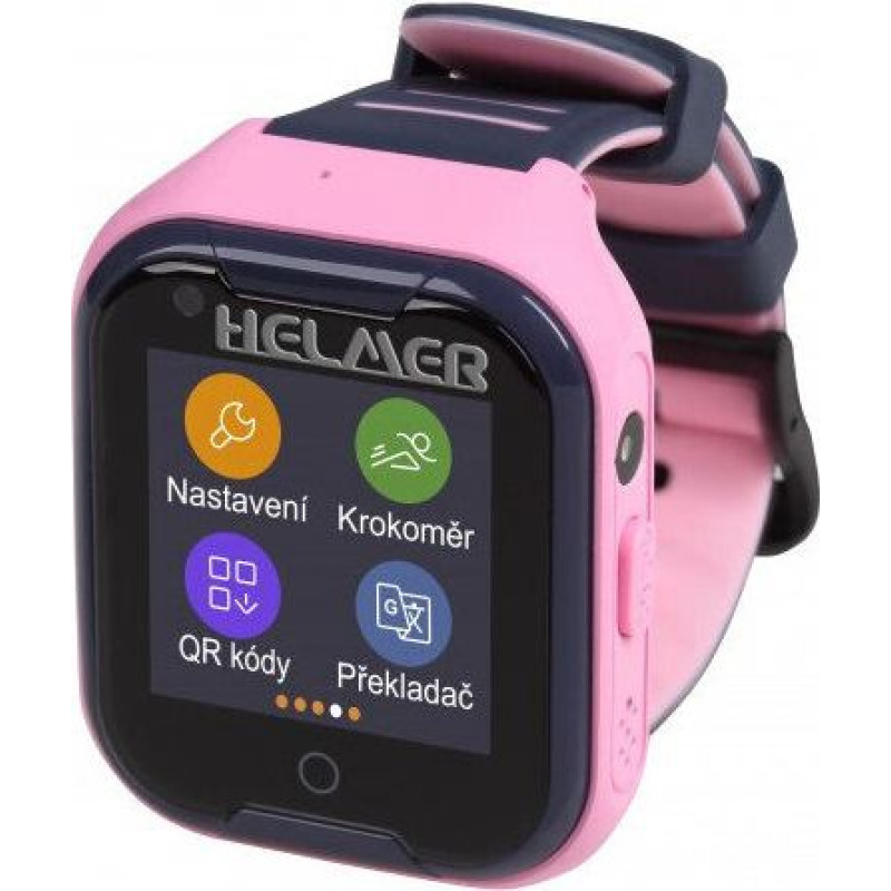 HELMER LK 709 4G rozā - bērnu pulkstenis ar GPS lokatoru, videozvans, ūdensizturīgs