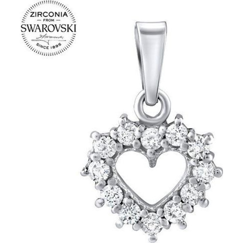 Silvego Sudraba sirds kulons ar Swarovski ® cirkoniem SILVEGOB11698s