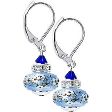 Lampglas Skaisti auskari Triple Blue 2 no Lampglas ECU34 pērlēm