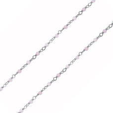 Sudraba rokassprādze ar īstu Arika rozā zeltu Silvego 2mm INS1007BRQ
