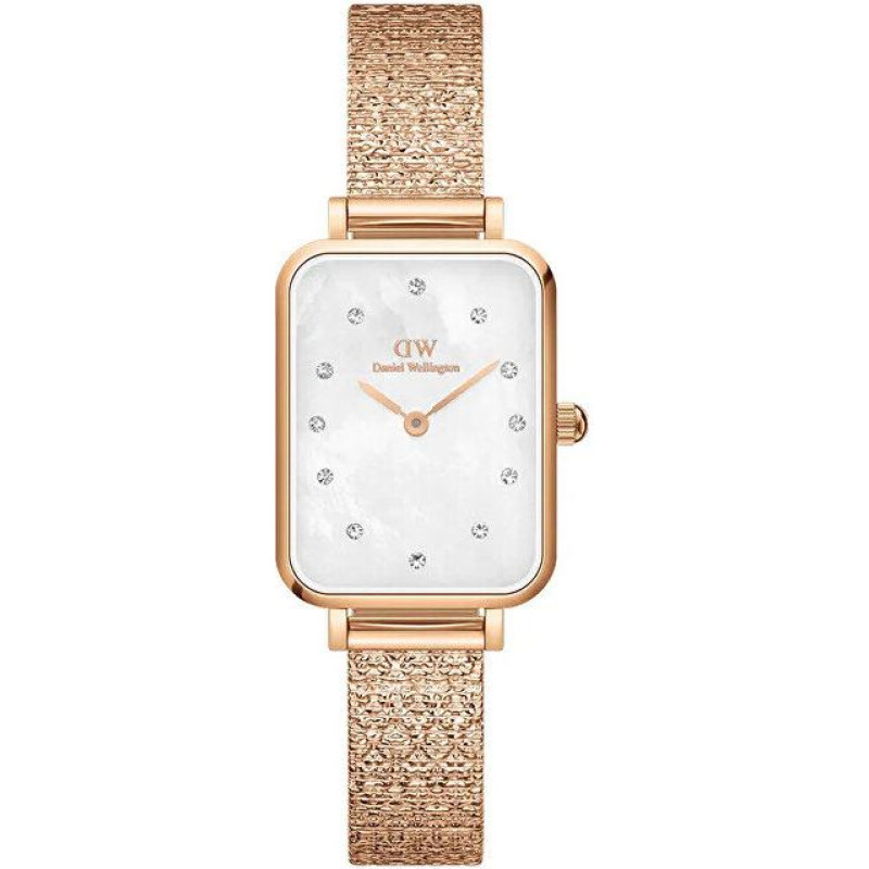 Daniel Wellington Quadro Lumine 20 mm rozā zelta sieviešu pulkstenis