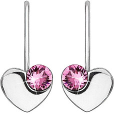 Evolution Group Sudraba sirds auskari ar Swarovski 31299.3 Rose