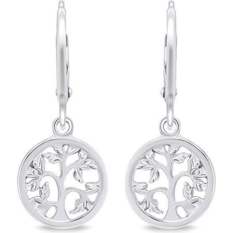 Brilio Silver Sudraba stīpiņu auskari Tree of Life EA648W sBS2668