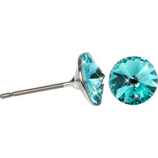 Levien Rivoli Light Turquois smalki auskari ar kniedēm