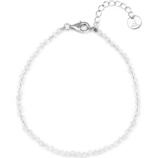 Aksesuārs - AGATO - POL-B06/21L - Balta mēness akmens - Sudrabs - 17 cm pagarināms 3 cm