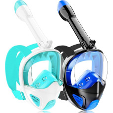 Tauchmaske Schnorchelmaske Erwachsene Jugendliche,180-Grad-Sicht Tauchmasken Anti-Leck Anti-Fog Schnorchelset Vollgesichtsmaske Taucherbrille zum Schnorcheln