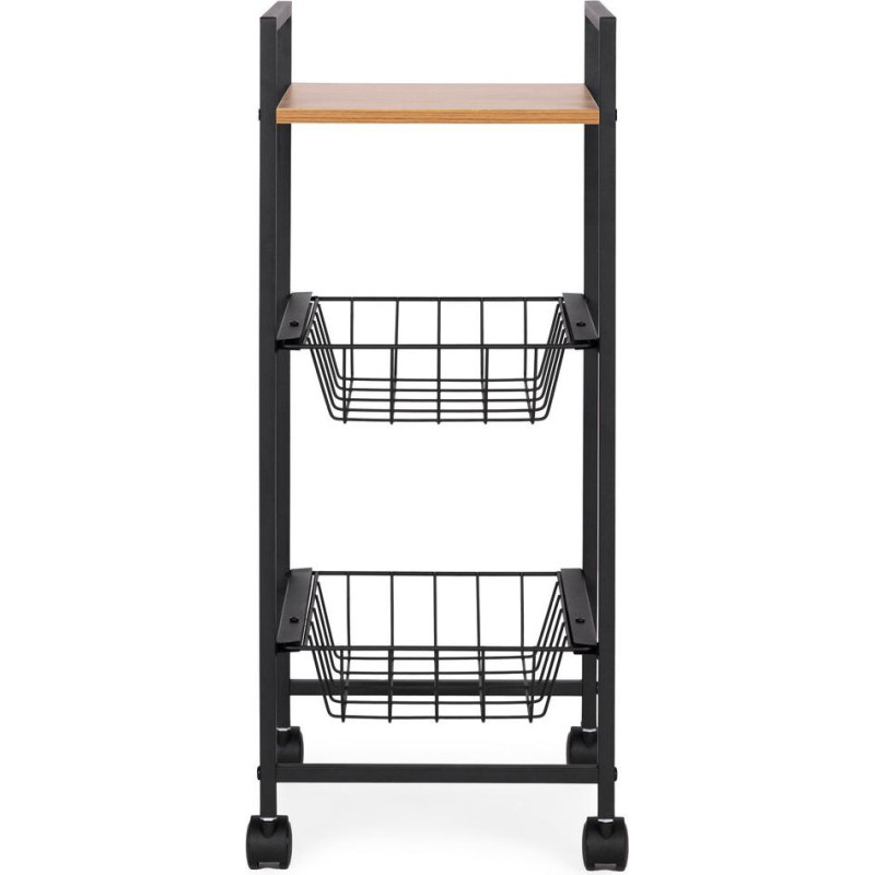 Mobilais plauktu skapis ar 2 groziem un plauktu organizētāju uz riteņiem ModernHome