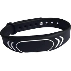 Silikona RFID aproce, paredzēta YARONGTECH EM4100 125KHz, melna, regulējama, 2 gab.