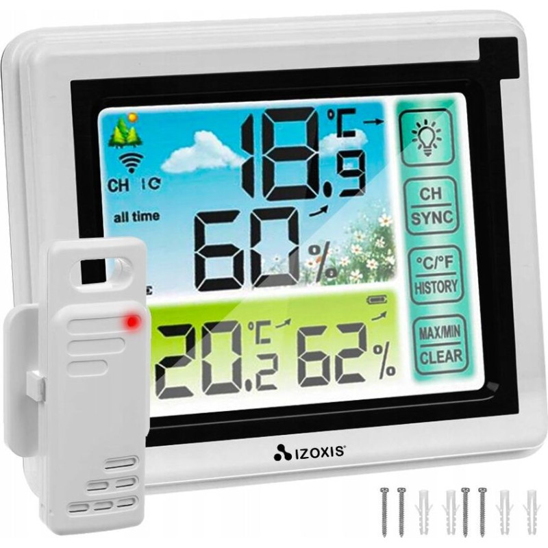 Bezvadu meteoroloģiskās stacijas higrometra mērījumi iekštelpās/ārtelpās