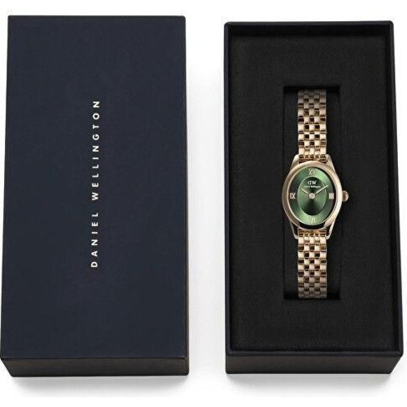 Pulkstenis - DANIEL WELLINGTON - Ophelia Mini - Ovala cipars - Zelta - Smaragds - Kvarcs