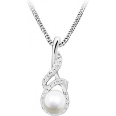 Kaklarota ar pērlēm un cirkoniem Silver Cat, SC413