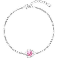 Evolution Group Sudraba rokassprādze ar Swarovski kristālu 33117.3 Roze