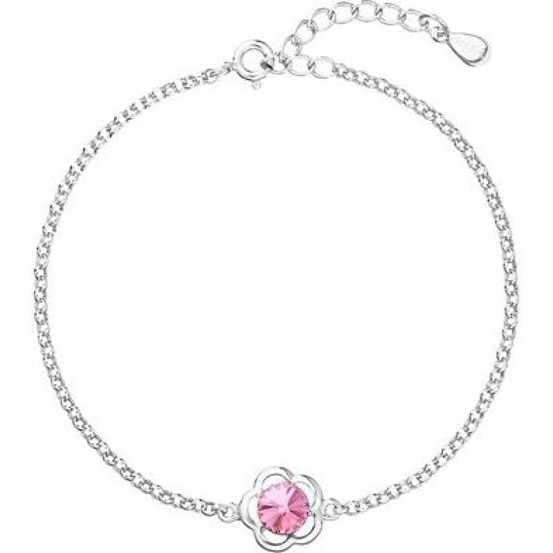 Evolution Group Sudraba rokassprādze ar Swarovski kristālu 33117.3 Roze