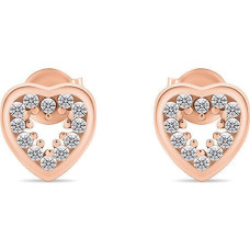 Brilio Silver Burvīgi bronzas auskari ar cirkoniem Hearts EA573R sBS2496