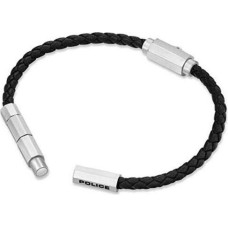Aproces - POLICE - Bolt PEAGB0035101 - Melna āda - Matēta tērauds - 19 cm