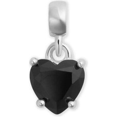 Sudraba kulons ar melnu sirdi Charms DW00401052