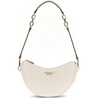 GUESS Krēms plecu soma sievietēm - Melisandra Top Zip plecu soma Shell 309907