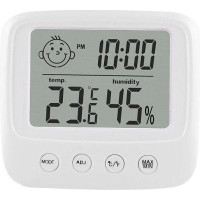 Higrometrs Pulkstenis Telpas termometrs Mitruma mērītājs LCD