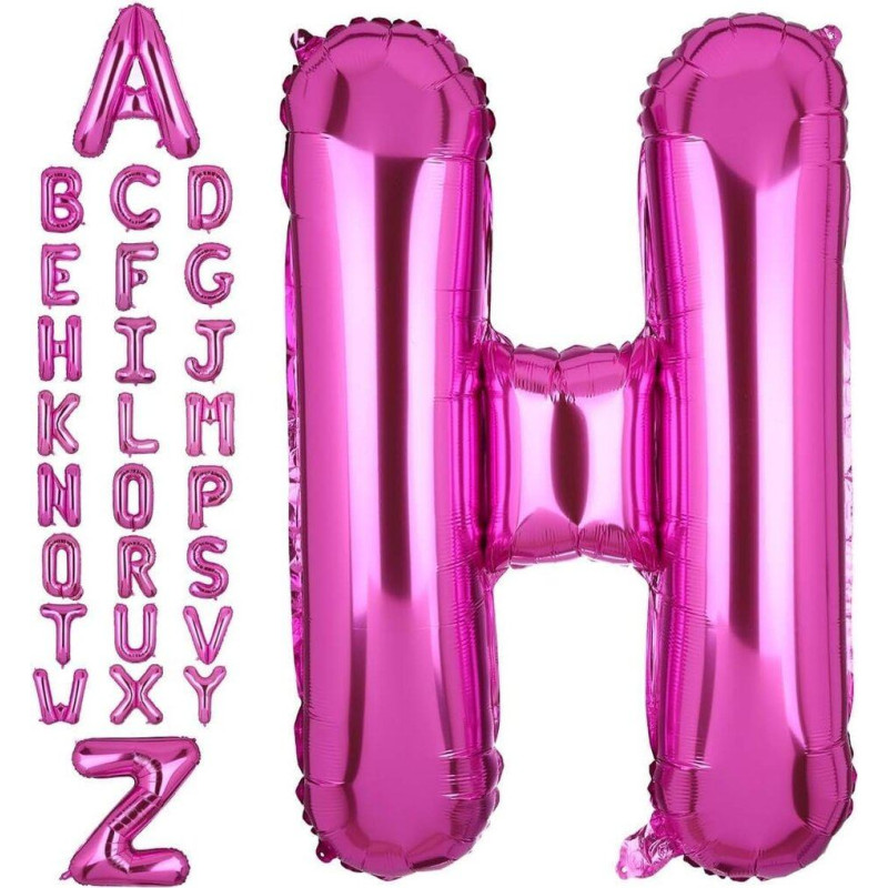 Folio balons Capital Alphabet, burts H, 14 collas, koši rozā