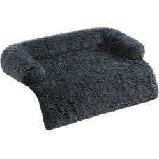 Suņu gulta XXL plīša 122 x 95 x 18 cm tumši pelēka