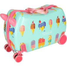 Bērnu ceļojumu koferis uz riteņiem ar saldējumu