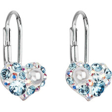 Izvēles auskari - EVOLUTION GROUP - 31125.9 - Sudrabs 925 - Swarovski kristāli - Varavīksnes zils sirds