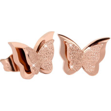 Troli Mazie tauriņu auskari Metāla Butterfly KES-048-ROSEGOLD