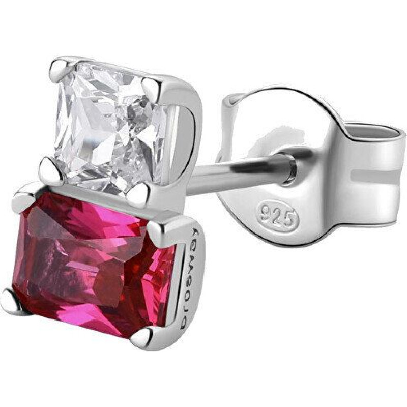 Elegantas sudraba auskari Fancy Passion Ruby FPR07