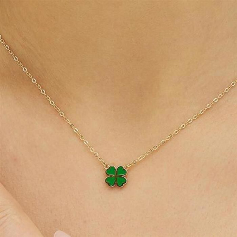 Kaklarota - S'AGAPÕ - SCK253 - Zeltīts - Četru lapu clover - 44 cm