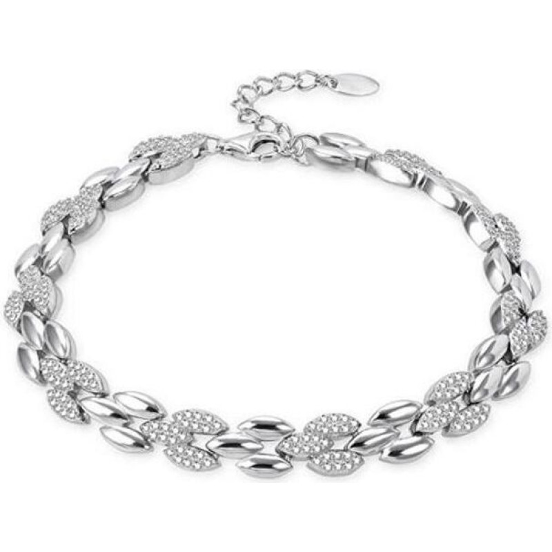 Aproces - AGATO - AGB758/21 - Rhodēta sudraba - Kubiskie zirkoni - Regulējams garums 17-21 cm