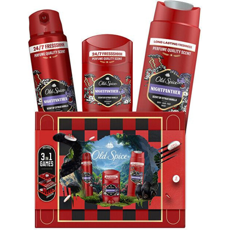 Old Spice Nightpanther ķermeņa kopšanas dāvanu komplekts