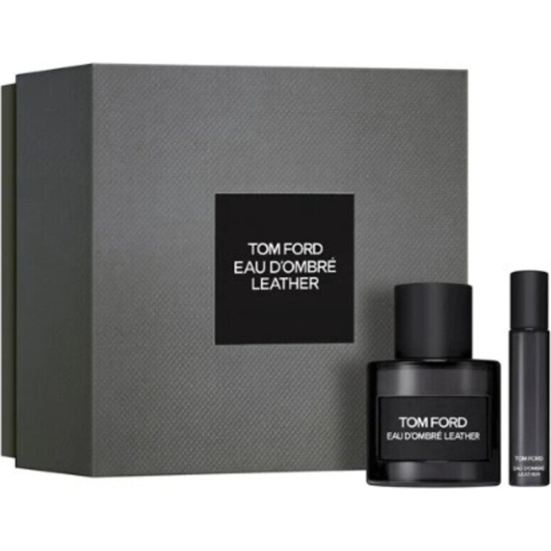 Dāvanu komplekts Tom Ford Eau d’Ombre Leather Amber Leather aromāts 50 ml EDT + 10 ml miniatūra